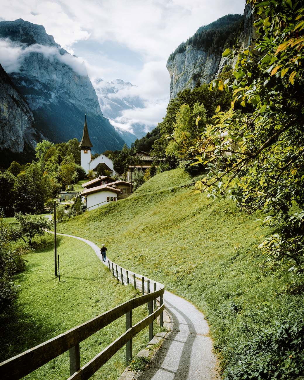 person walking on pathway