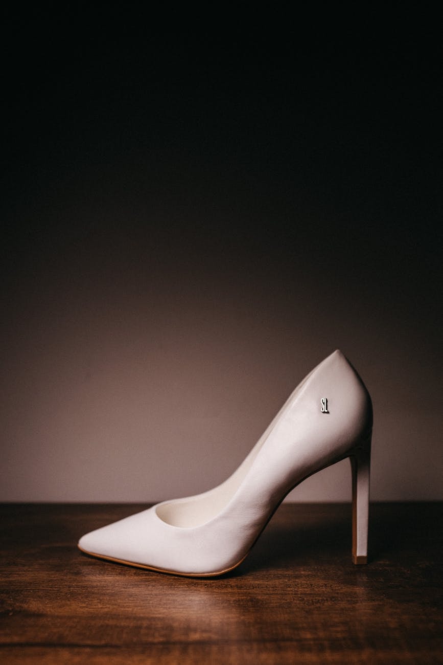 women s white leather shoe